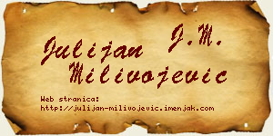 Julijan Milivojević vizit kartica